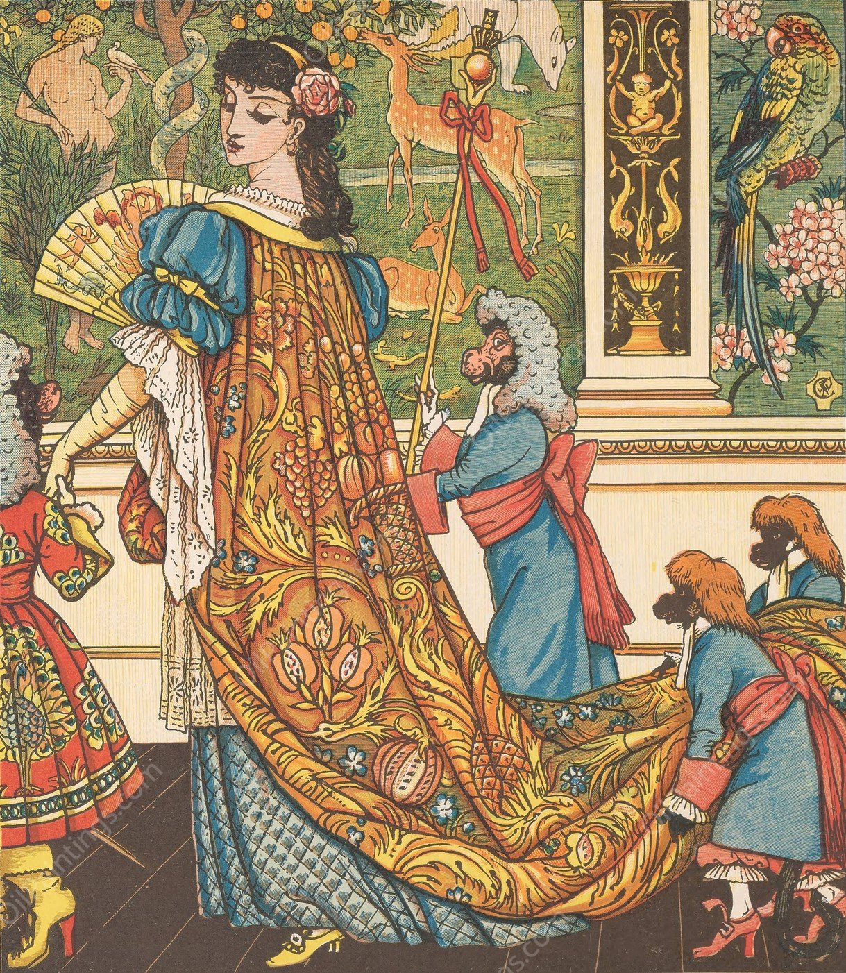 Beauty and the beast Pl. 04  by Walter Crane - Hand-Painted Oil Painting Reproduction