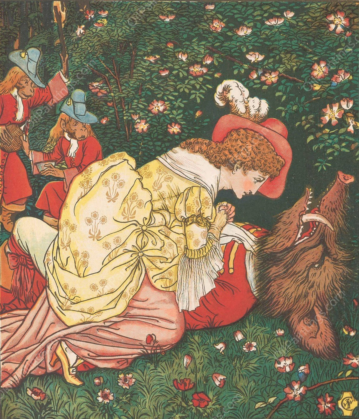 Beauty and the beast Pl. 05  by Walter Crane - Hand-Painted Oil Painting Reproduction