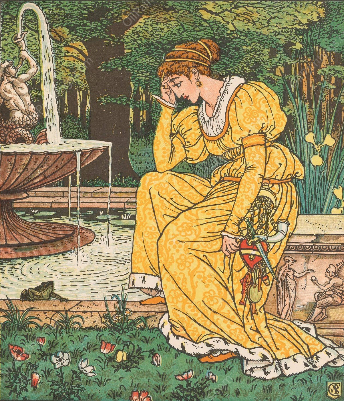 Beauty and the beast Pl. 06  by Walter Crane - Hand-Painted Oil Painting Reproduction