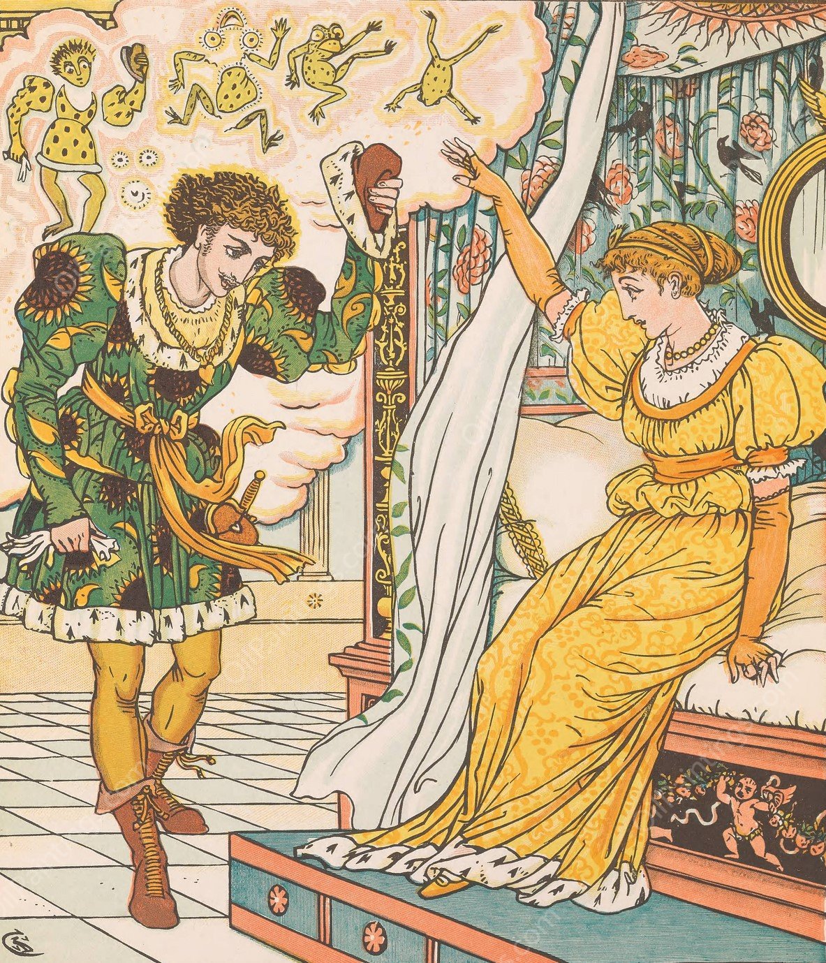 Beauty and the beast Pl. 10  by Walter Crane - Hand-Painted Oil Painting Reproduction