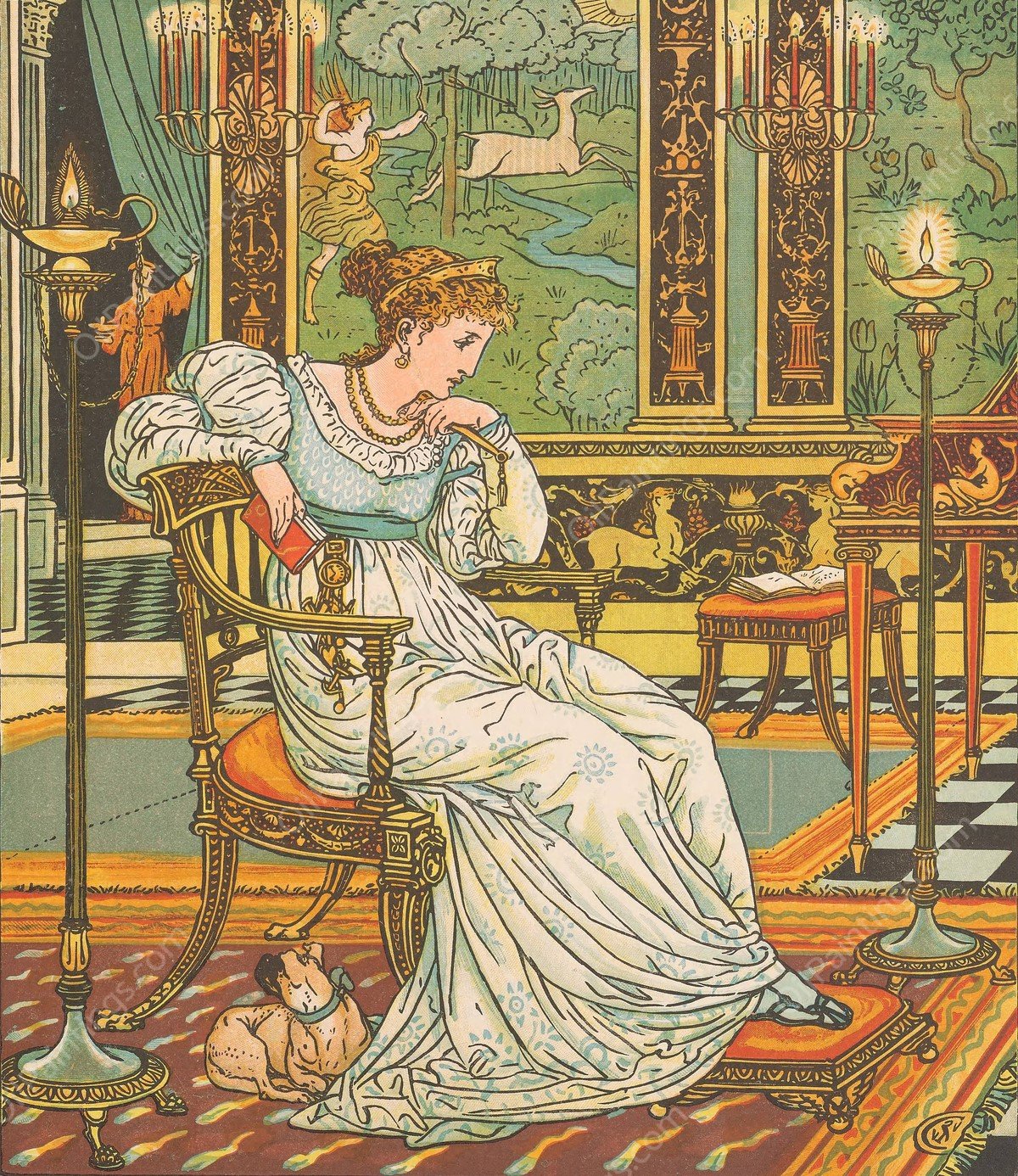 Beauty and the beast Pl. 13  by Walter Crane - Hand-Painted Oil Painting Reproduction