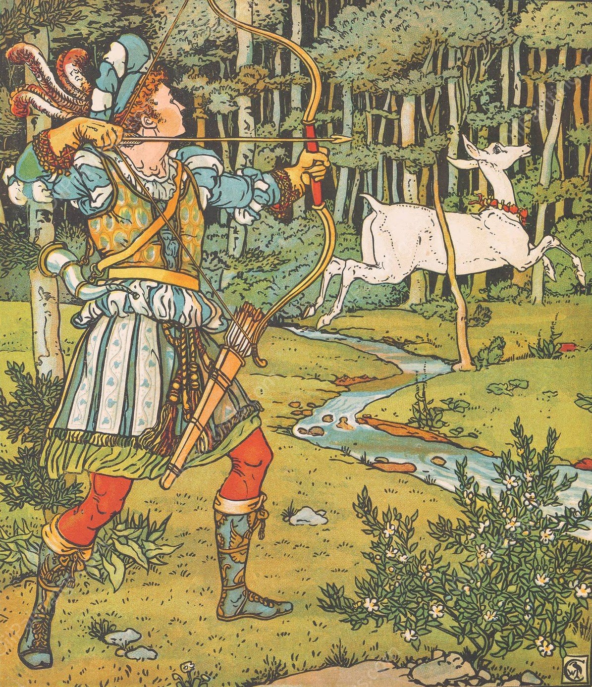 Beauty and the beast Pl. 16  by Walter Crane - Hand-Painted Oil Painting Reproduction