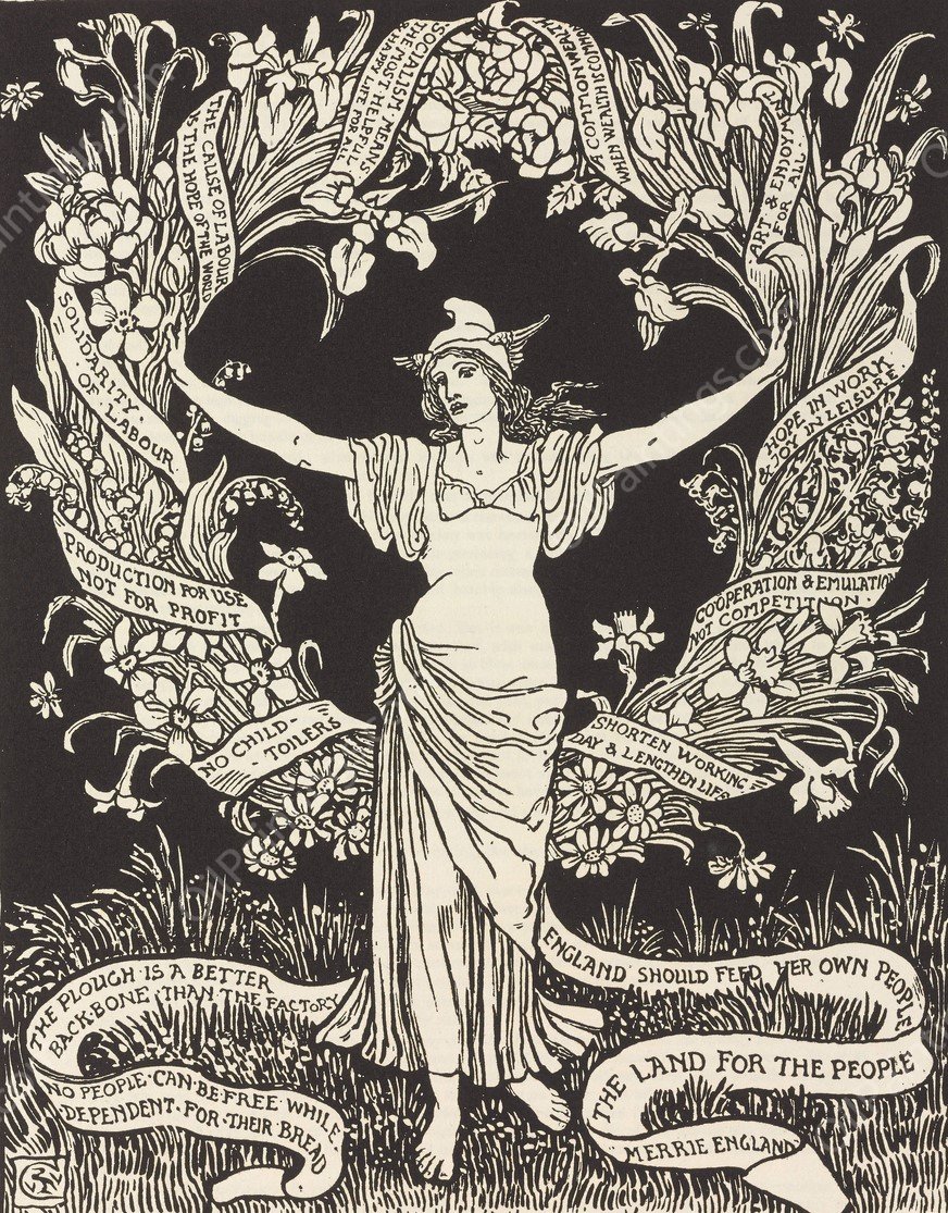 Cartoons for the cause Pl.12  by Walter Crane - Hand-Painted Oil Painting Reproduction