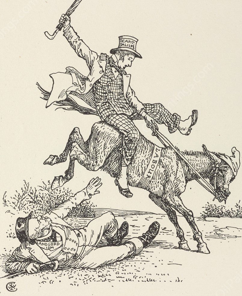 Cartoons for the cause Pl.13  by Walter Crane - Hand-Painted Oil Painting Reproduction