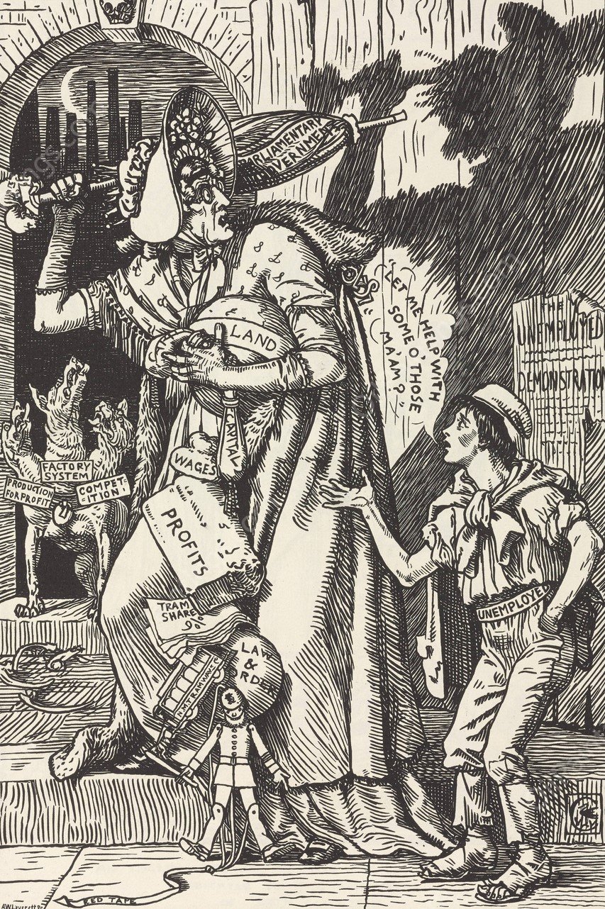 Cartoons for the cause Pl.5  by Walter Crane - Hand-Painted Oil Painting Reproduction