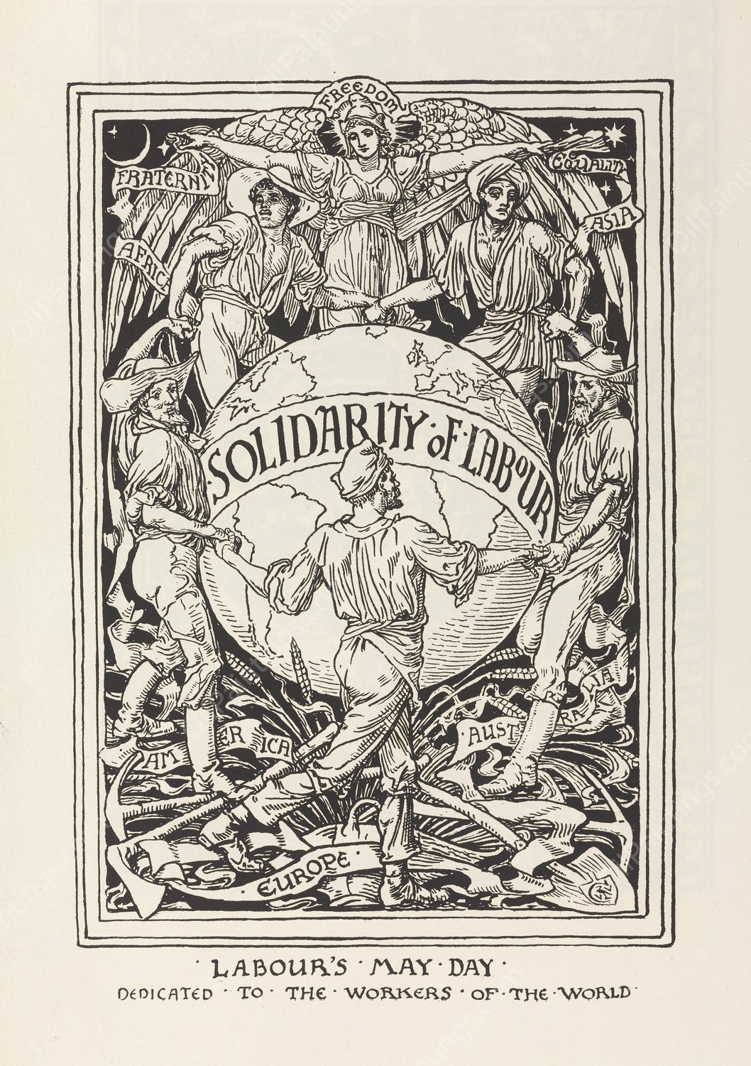 Cartoons for the cause Pl.7  by Walter Crane - Hand-Painted Oil Painting Reproduction