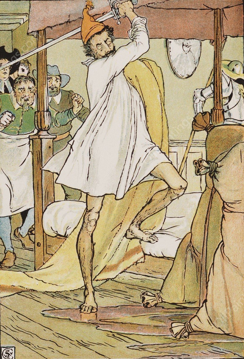 Don Quixote's extraordinary battle  by Walter Crane - Hand-Painted Oil Painting Reproduction