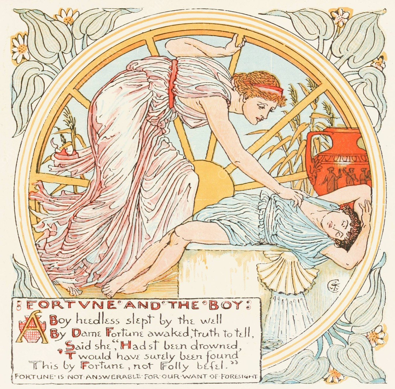 Fortune and the Boy  by Walter Crane - Hand-Painted Oil Painting Reproduction