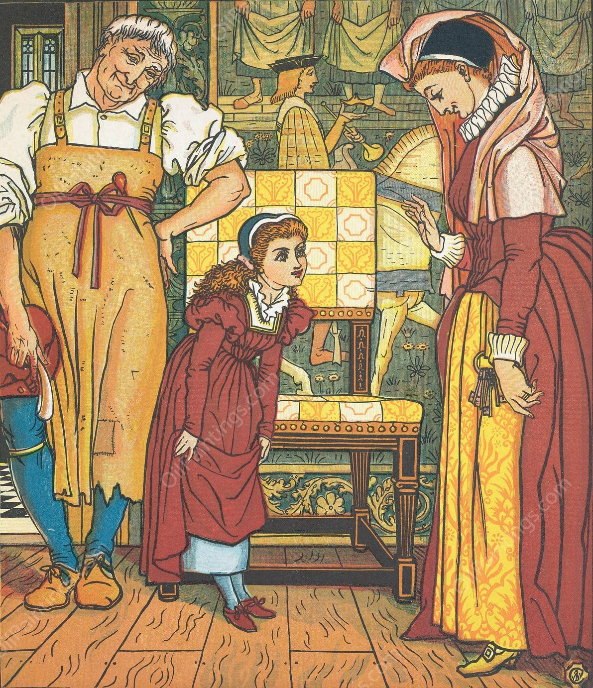 Goody Two Shoes 1  by Walter Crane - Hand-Painted Oil Painting Reproduction