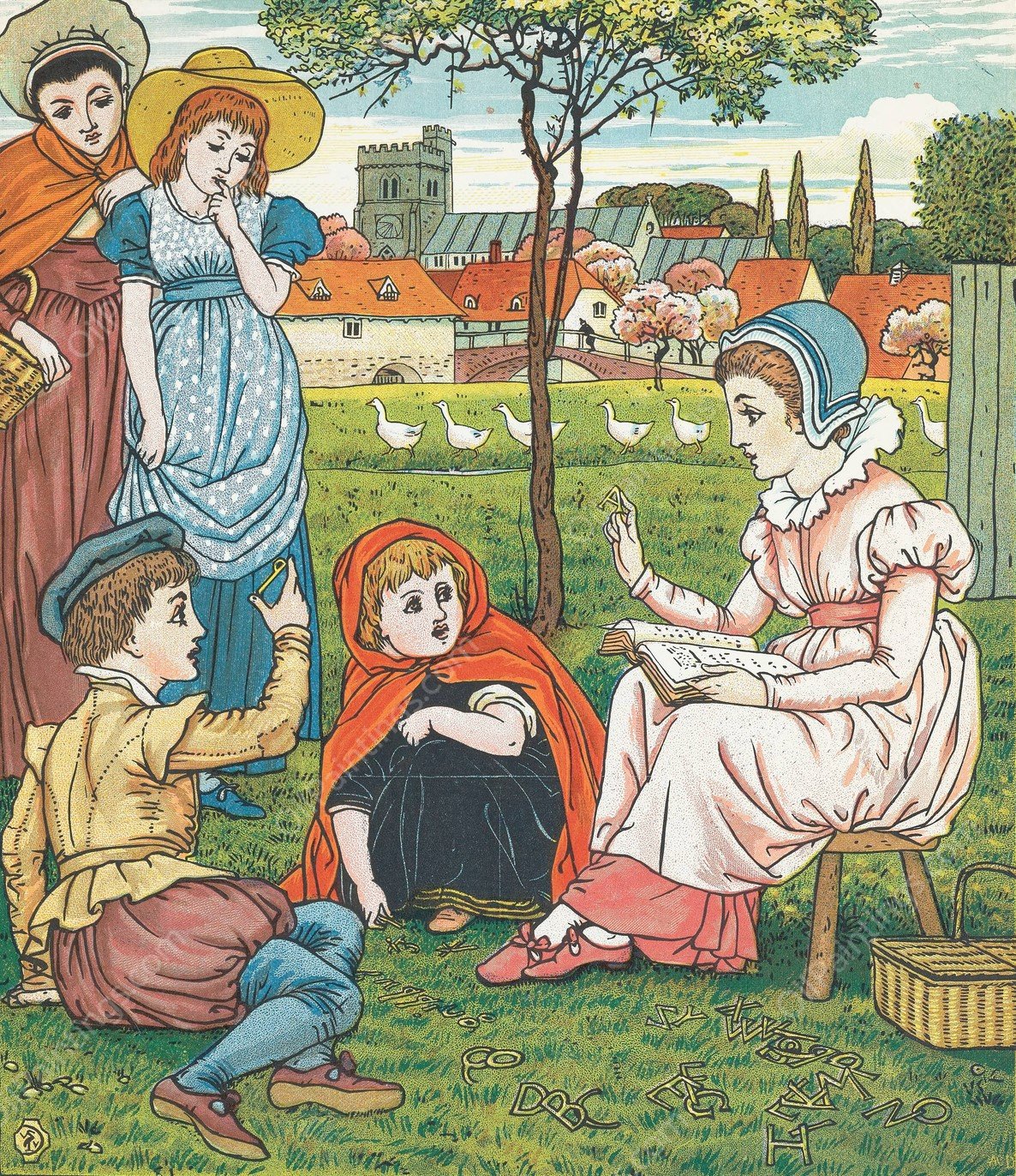 Goody Two Shoes 2  by Walter Crane - Hand-Painted Oil Painting Reproduction