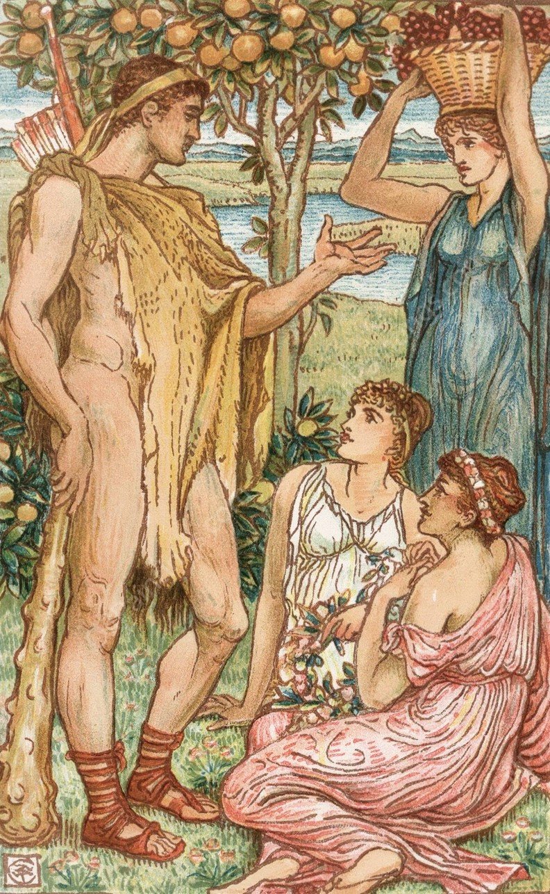Hercules and the nymphs  by Walter Crane - Hand-Painted Oil Painting Reproduction