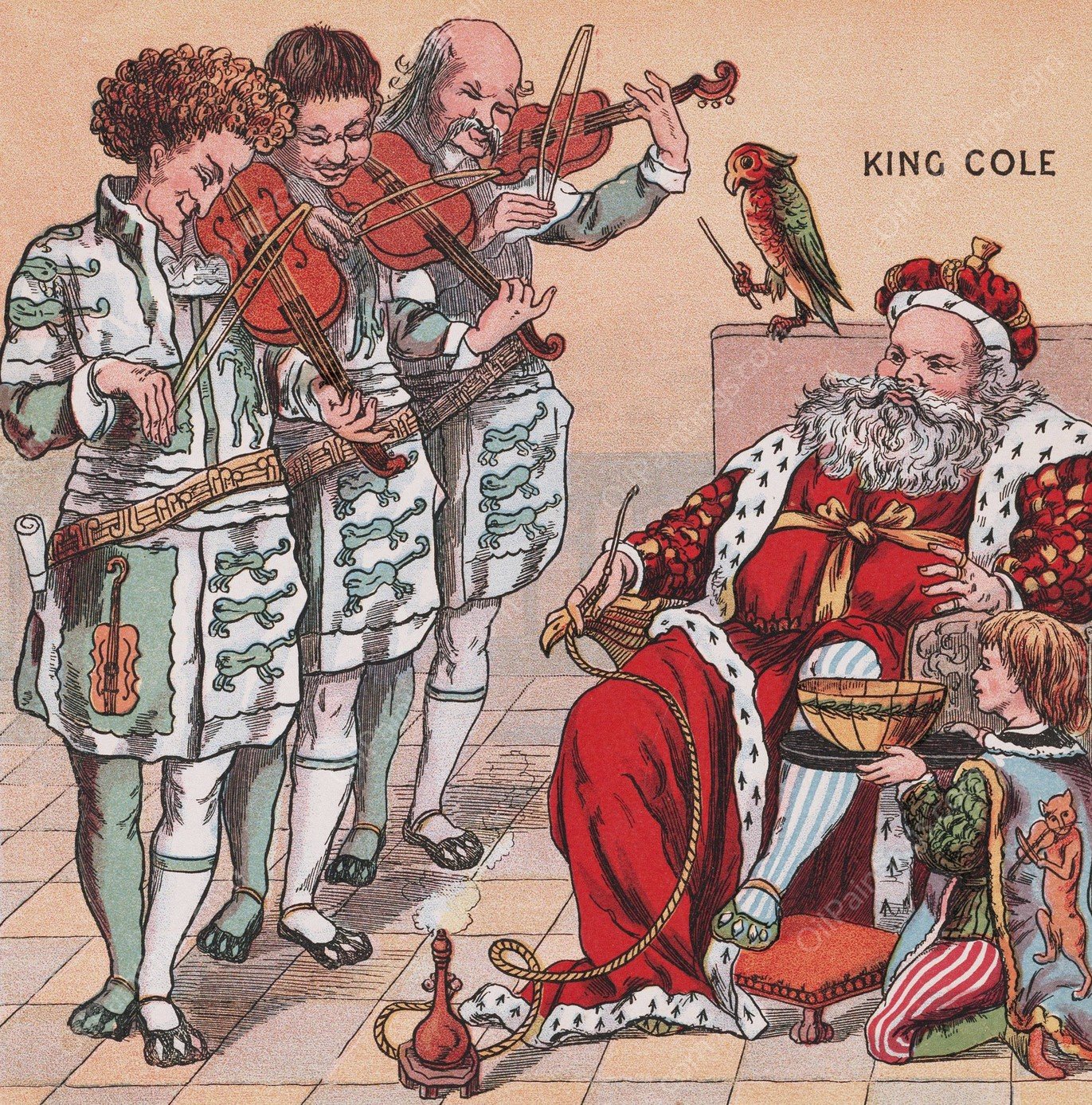 King Cole  by Walter Crane - Hand-Painted Oil Painting Reproduction