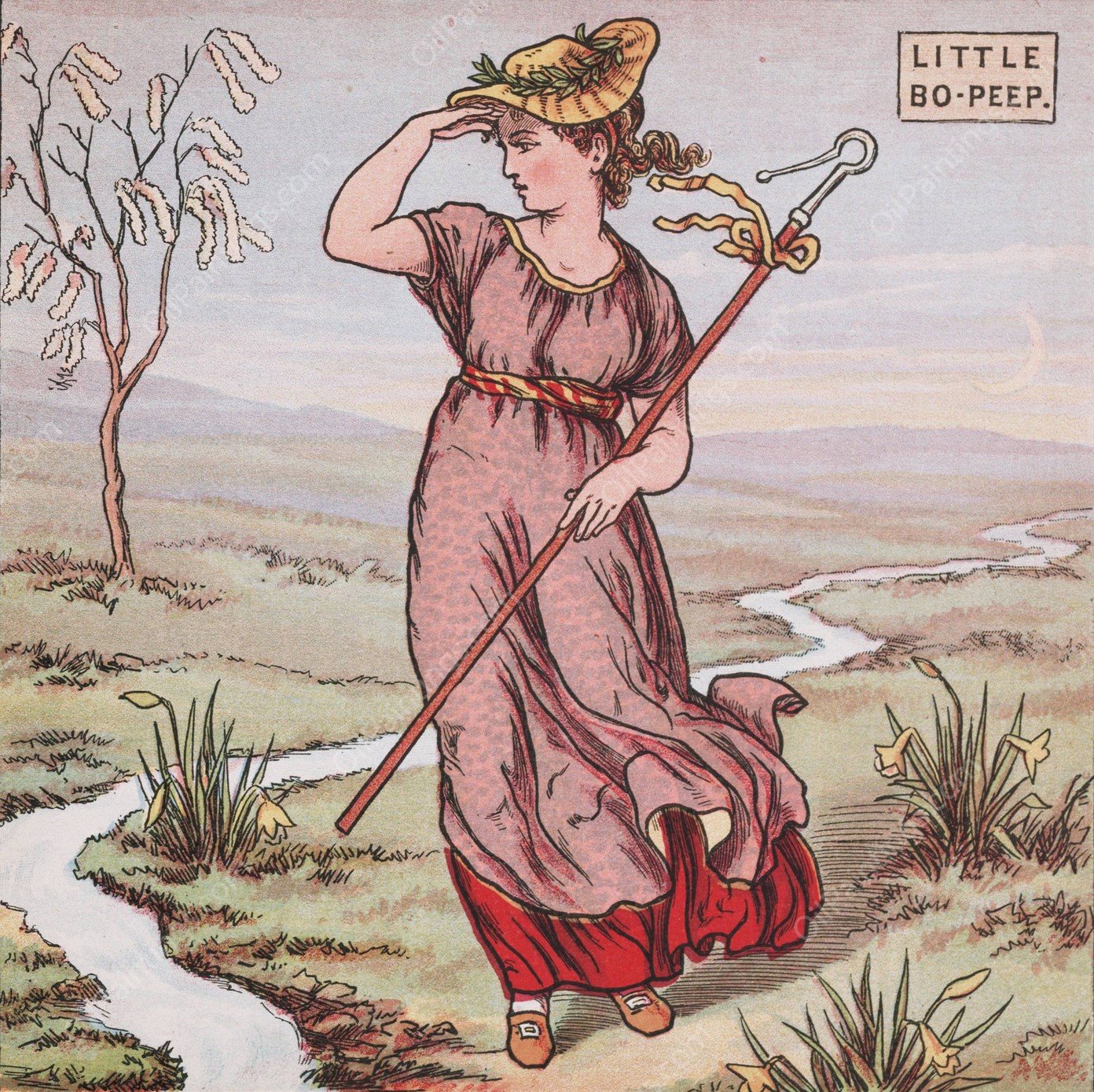 Little Bo-Peep  by Walter Crane - Hand-Painted Oil Painting Reproduction