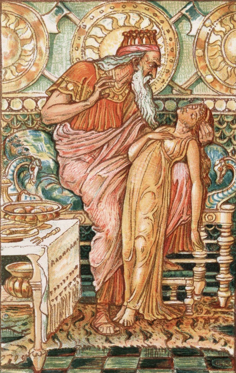 Midas Daughter turned to gold  by Walter Crane - Hand-Painted Oil Painting Reproduction
