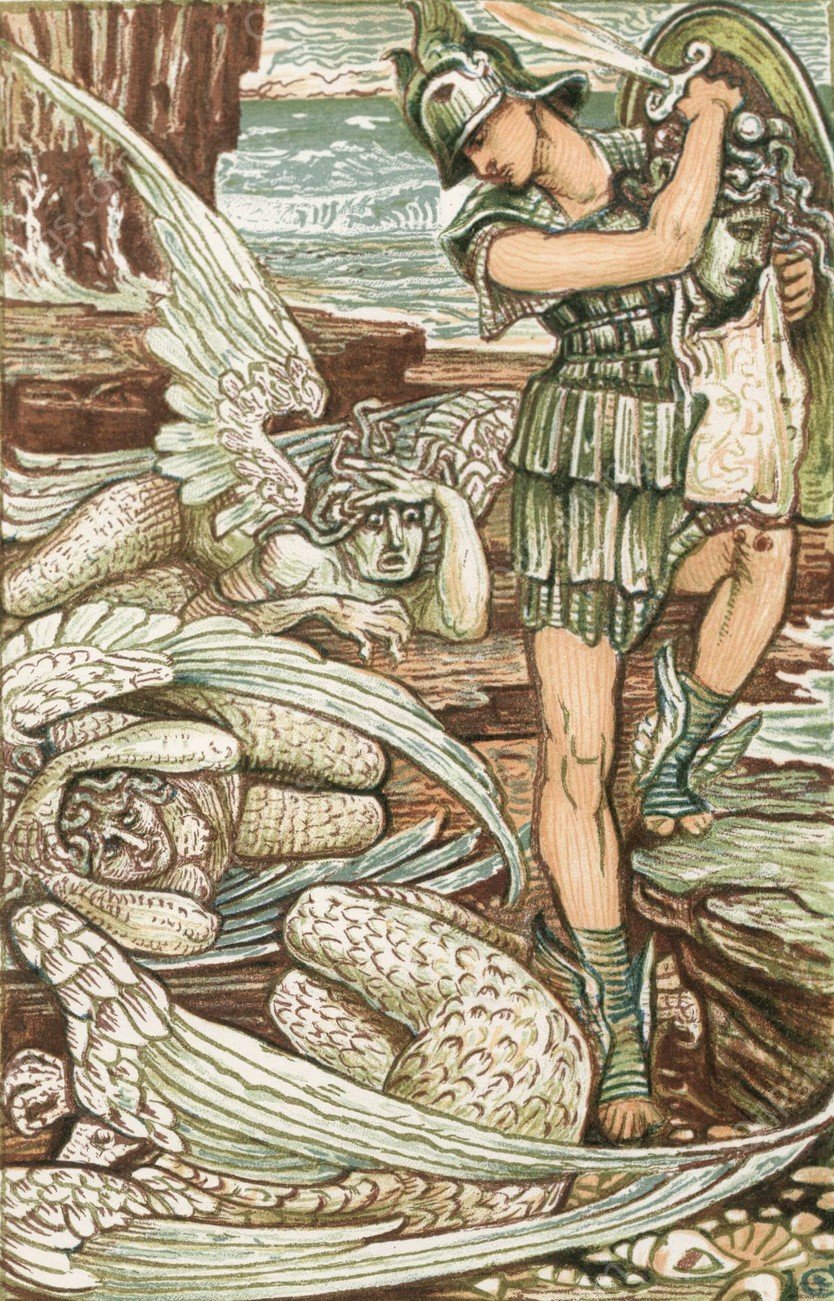 Perseus and the Gorgons  by Walter Crane - Hand-Painted Oil Painting Reproduction