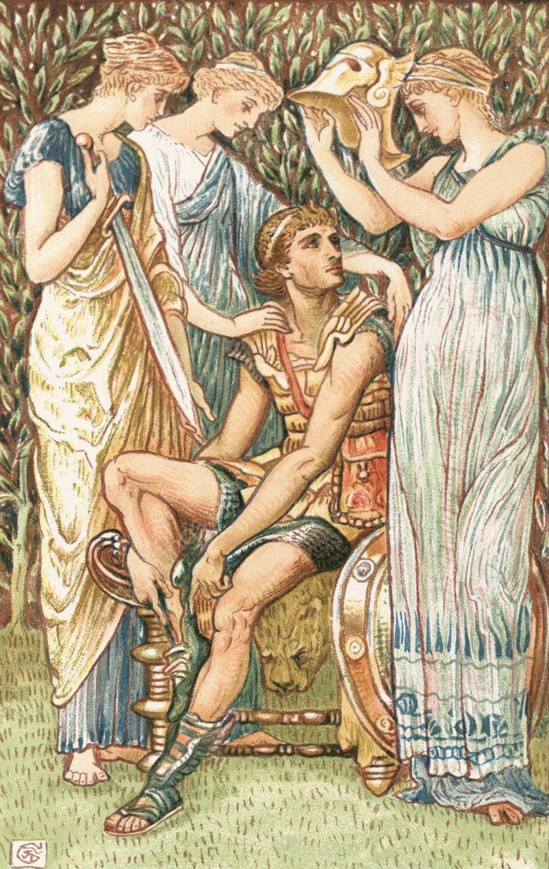 Perseus Armed by the Nymphs  by Walter Crane - Hand-Painted Oil Painting Reproduction