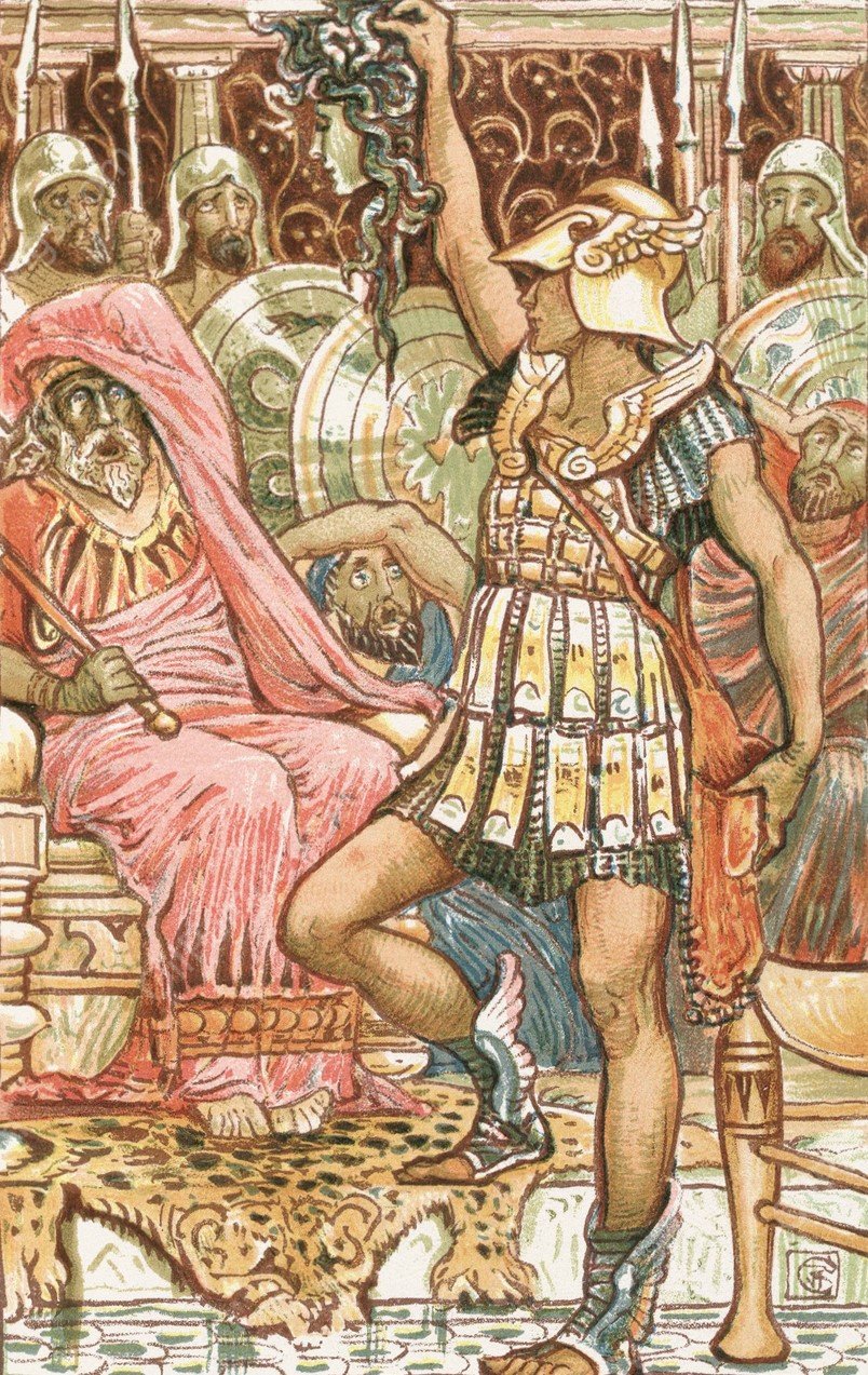 Perseus Showing the Gorgon's Head  by Walter Crane - Hand-Painted Oil Painting Reproduction