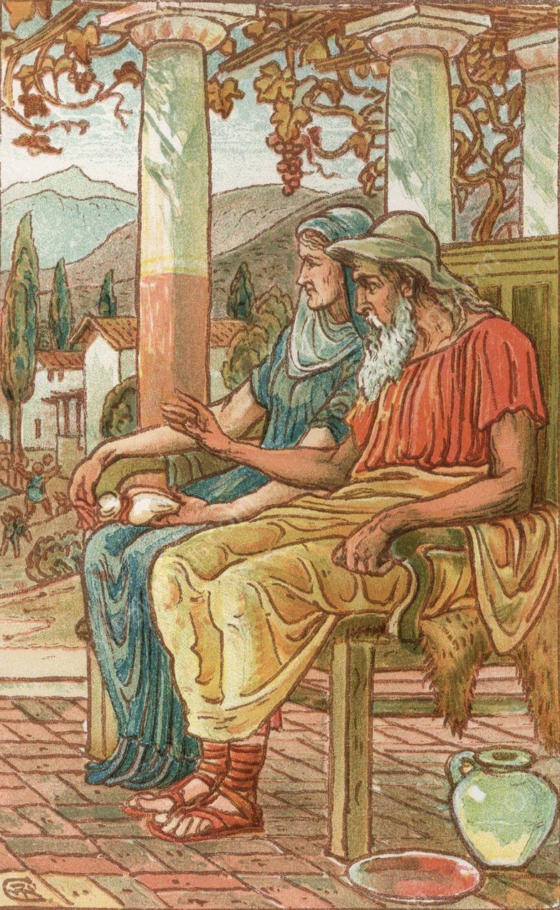 Philemon and Baucis  by Walter Crane - Hand-Painted Oil Painting Reproduction