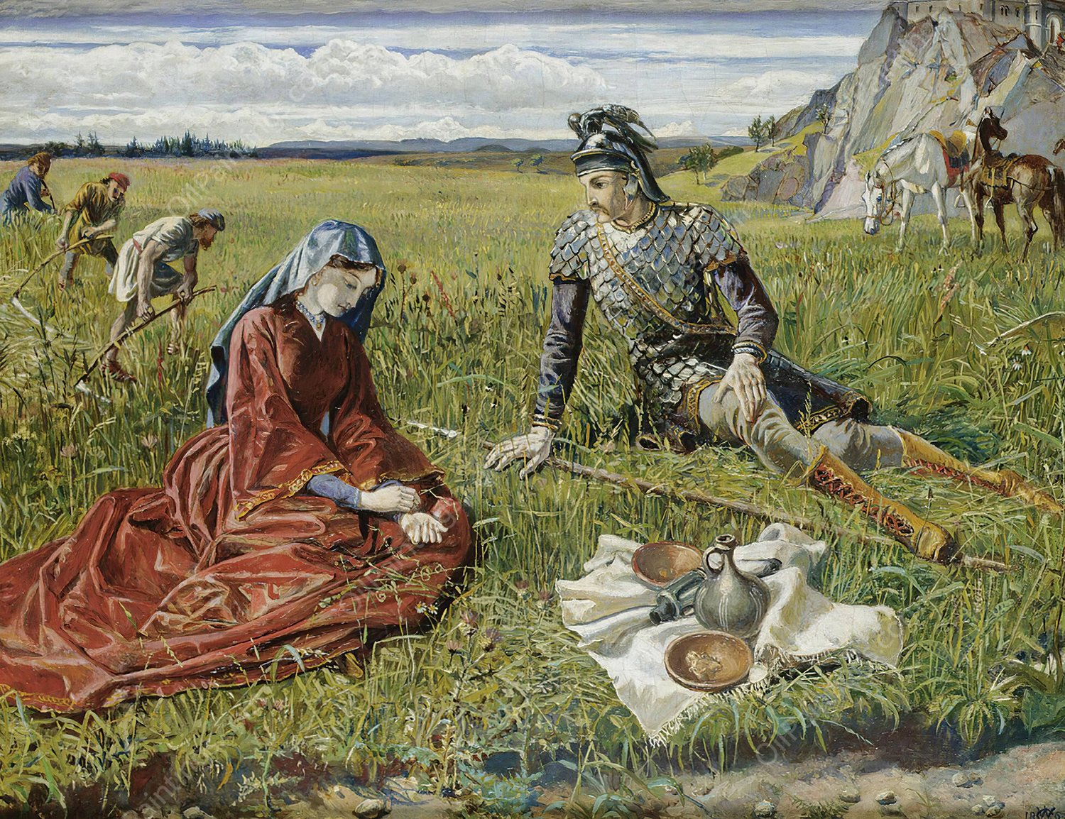 Ruth And Boaz  by Walter Crane - Hand-Painted Oil Painting Reproduction