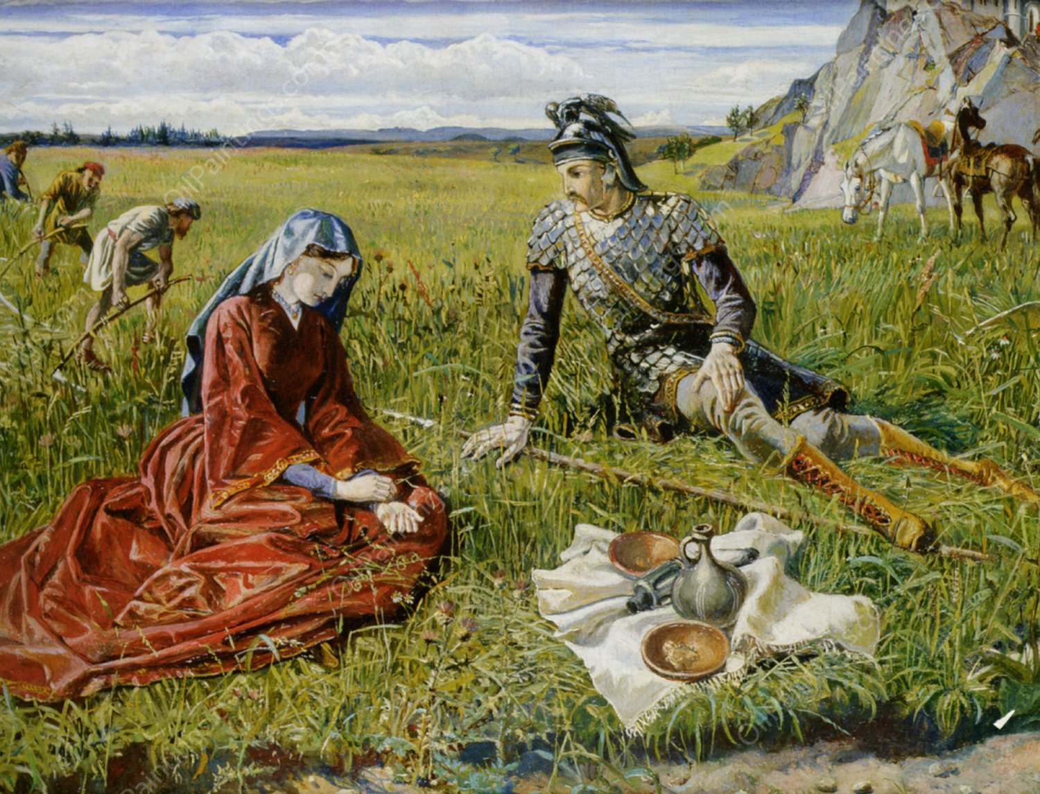 Ruth and Boaz by Walter Crane - Hand-Painted Oil Painting Reproduction