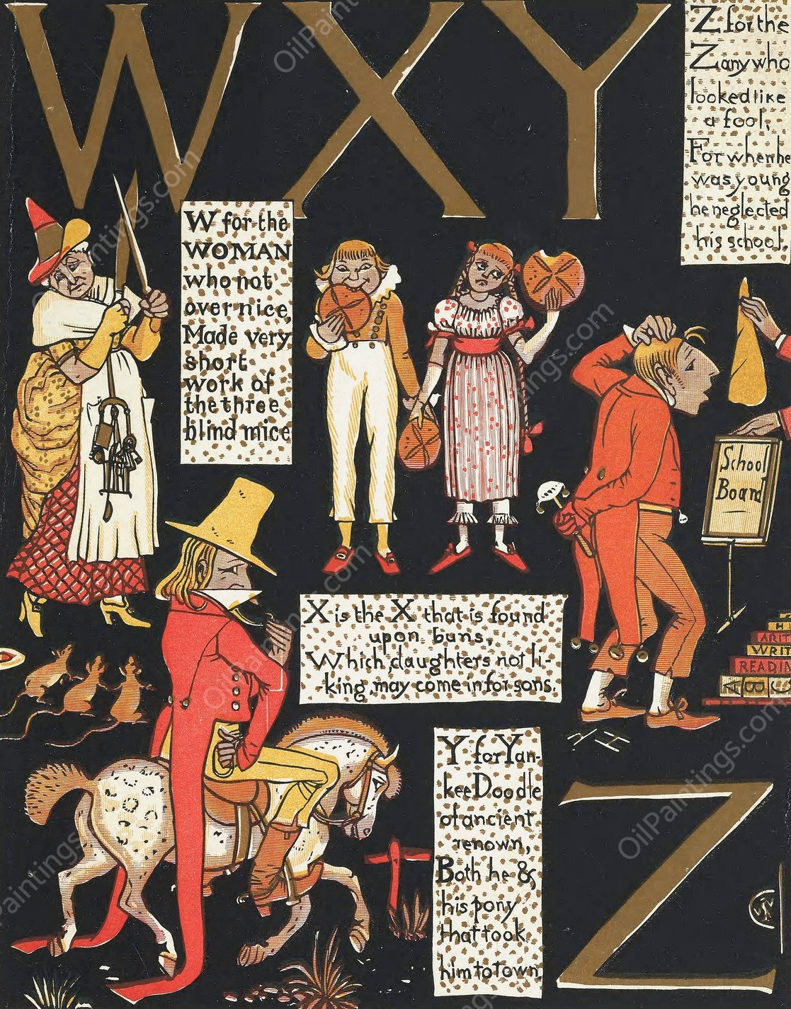 The Absurd A.B.C 7  by Walter Crane - Hand-Painted Oil Painting Reproduction