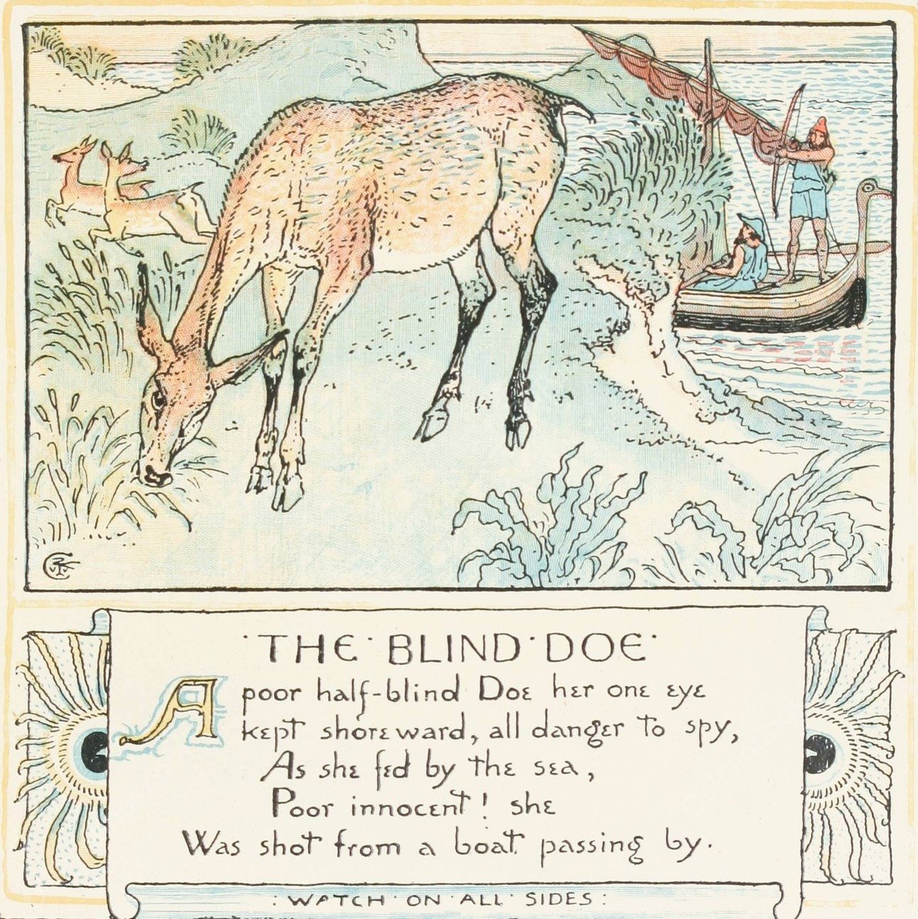 The Blind Doe  by Walter Crane - Hand-Painted Oil Painting Reproduction