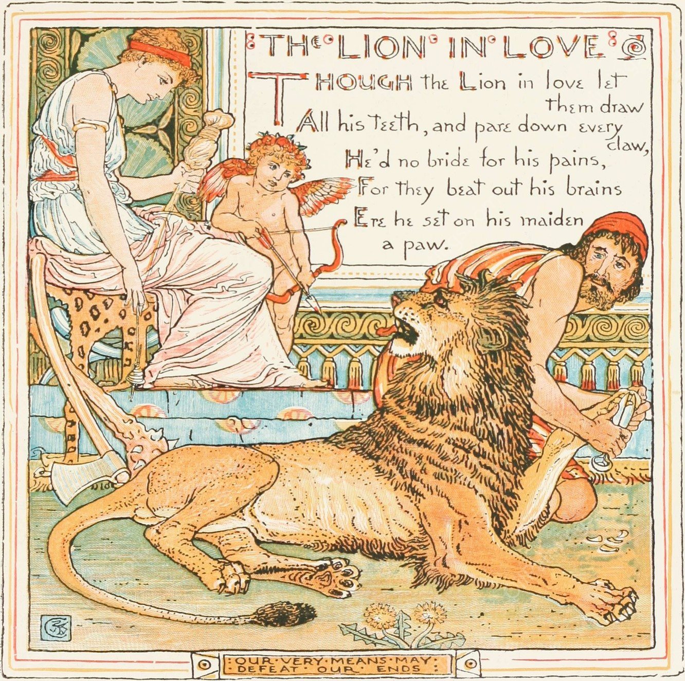 The Lion in love  by Walter Crane - Hand-Painted Oil Painting Reproduction