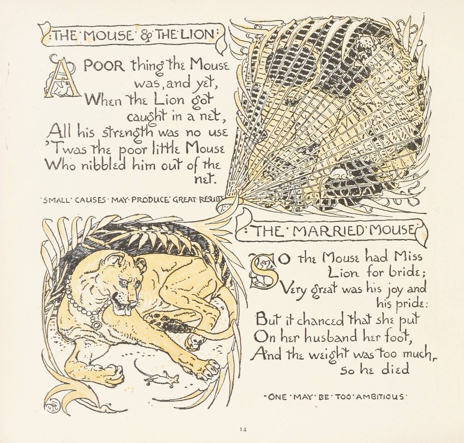 The Mouse and the Lion, The Married Mouse  by Walter Crane - Hand-Painted Oil Painting Reproduction