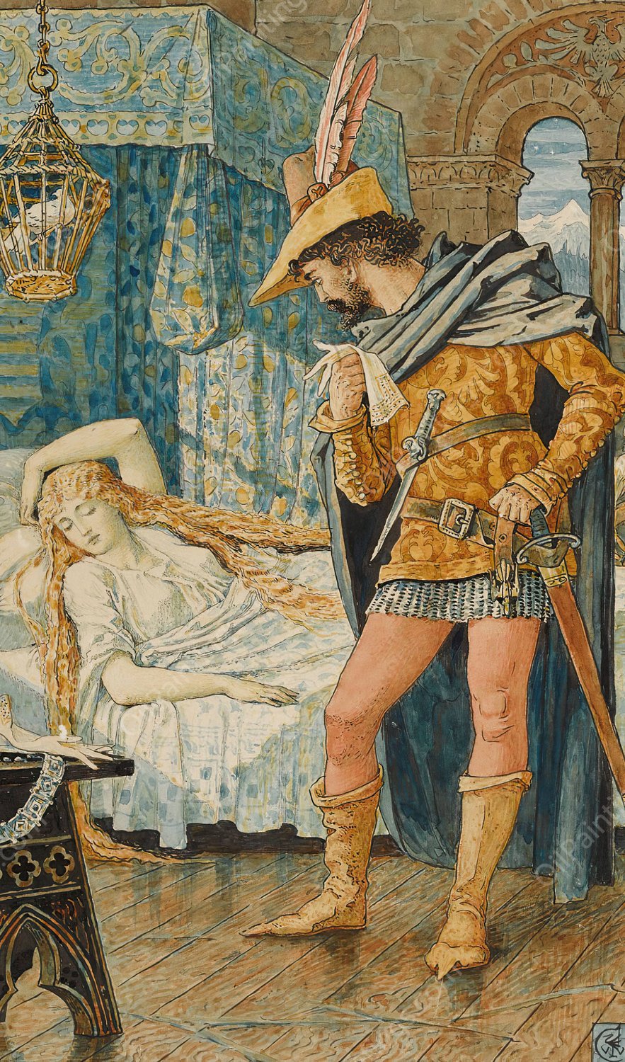 The Sleeping Beauty by Walter Crane - Hand-Painted Oil Painting Reproduction