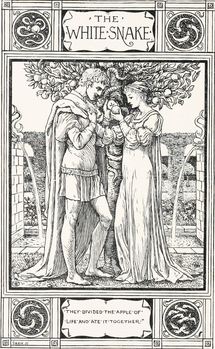 The White Snake  by Walter Crane - Hand-Painted Oil Painting Reproduction