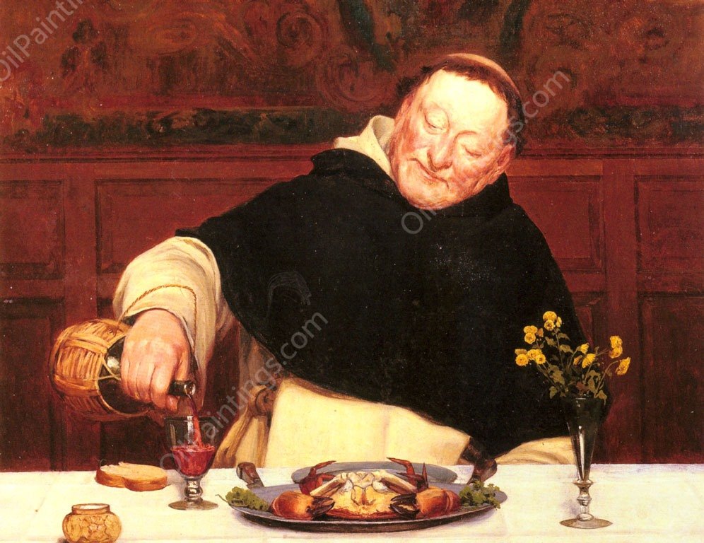 The Monk's Repast by Walter-Dendy Sadler - Hand-Painted Oil Painting Reproduction