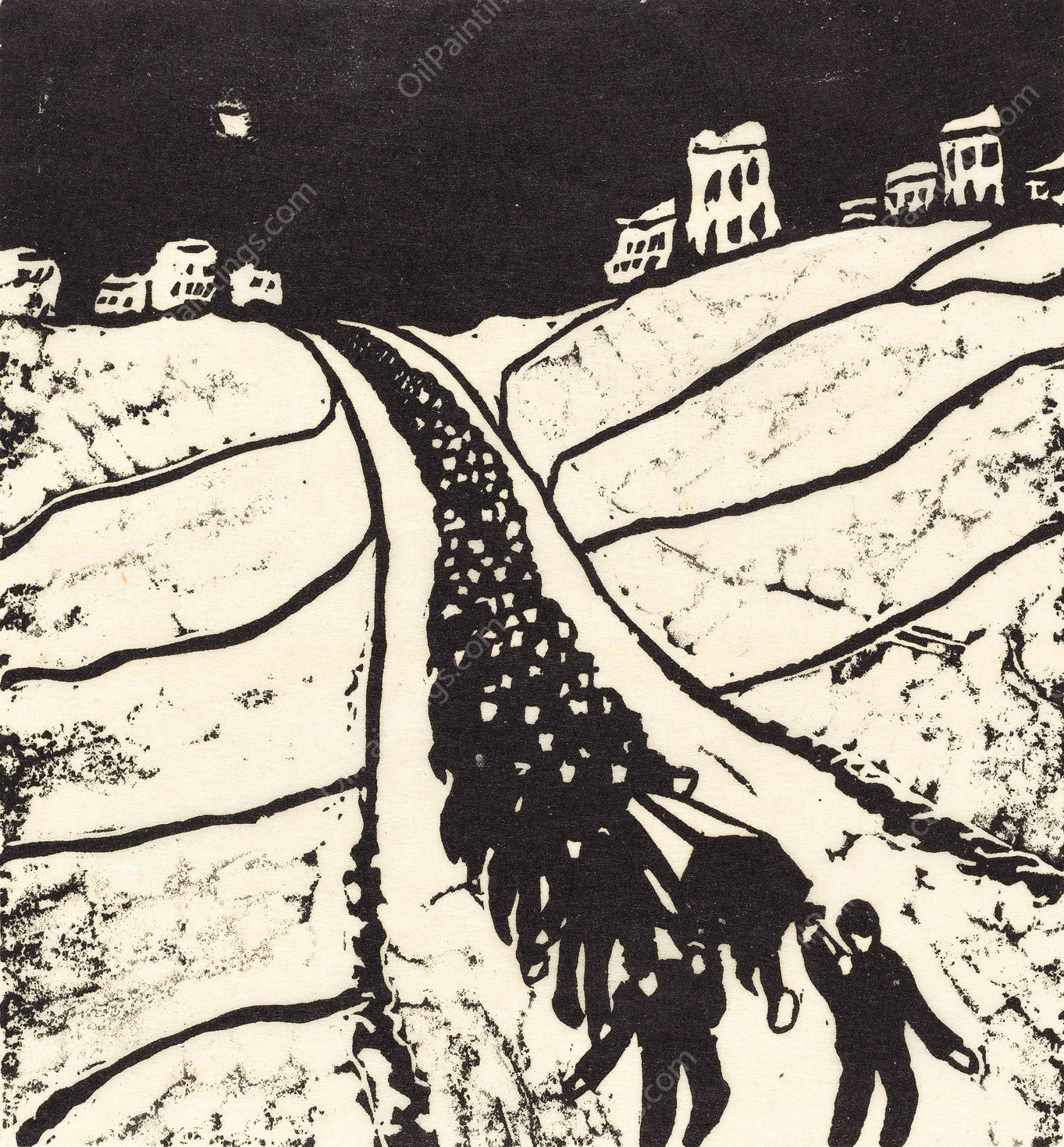 Burial  by Walter Gramatte - Hand-Painted Oil Painting Reproduction