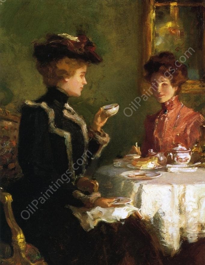 Cup of Tea by Walter Granville-Smith - Hand-Painted Oil Painting Reproduction