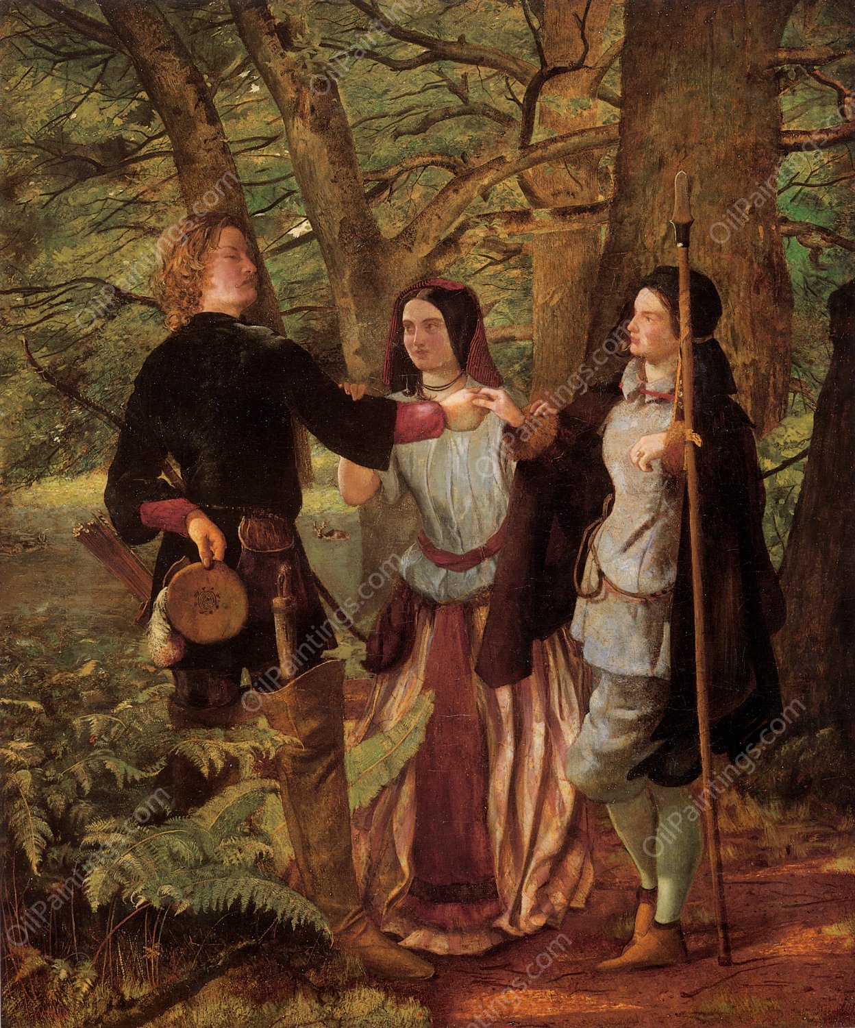 A Scene from As You Like It by Walter Howell Deverell - Hand-Painted Oil Painting Reproduction