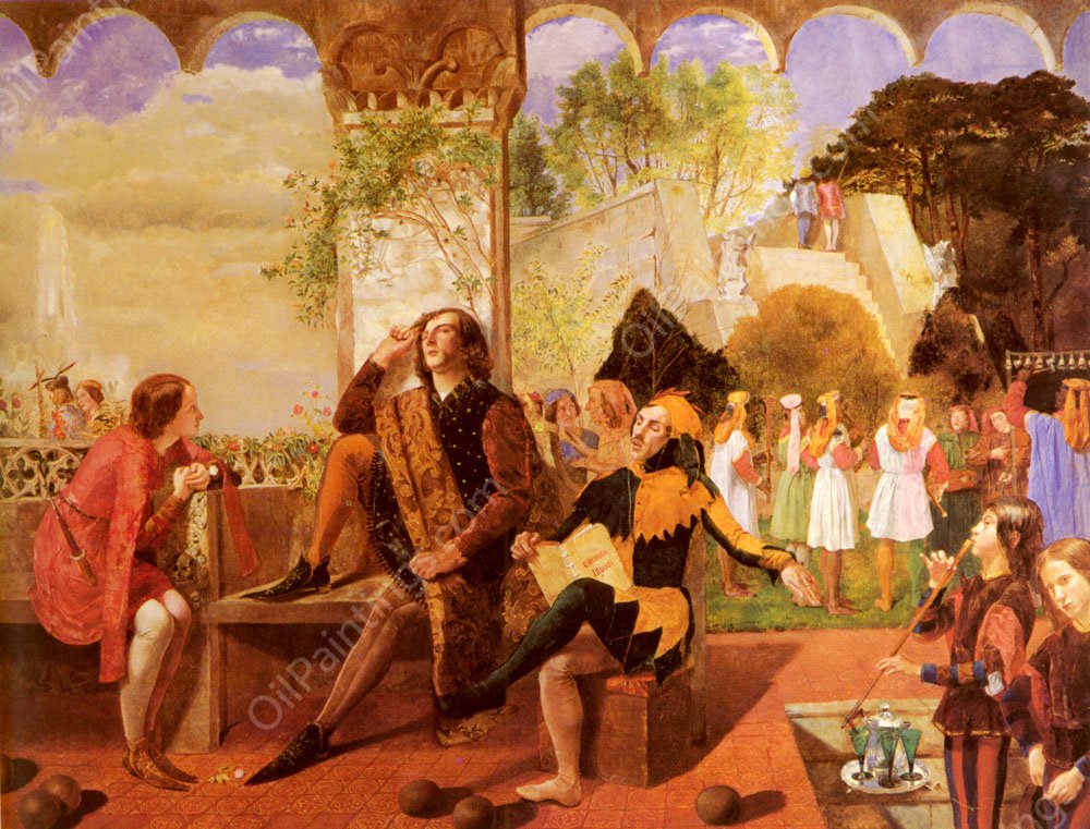 Twelfth Night, Act II, Scene IV by Walter Howell Deverell - Hand-Painted Oil Painting Reproduction