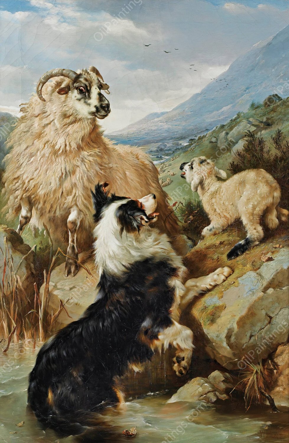 Rescued  by Walter Hunt - Hand-Painted Oil Painting Reproduction