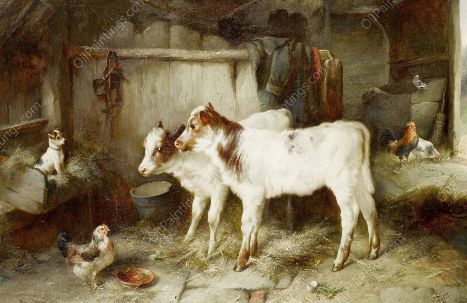The Dog In The Manger by Walter Hunt - Hand-Painted Oil Painting Reproduction