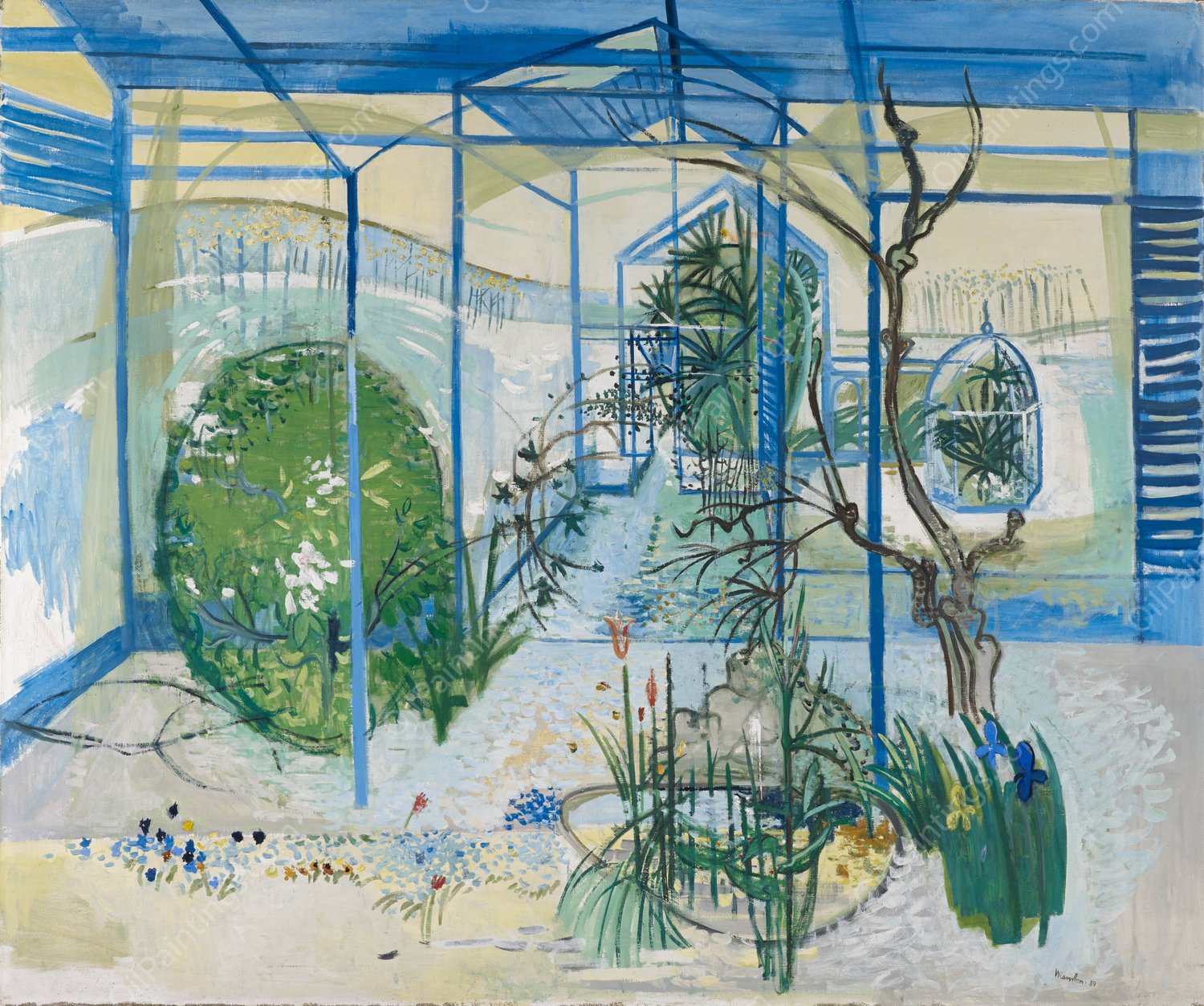 Greenhouse  by Walter Kurt Wiemken - Hand-Painted Oil Painting Reproduction