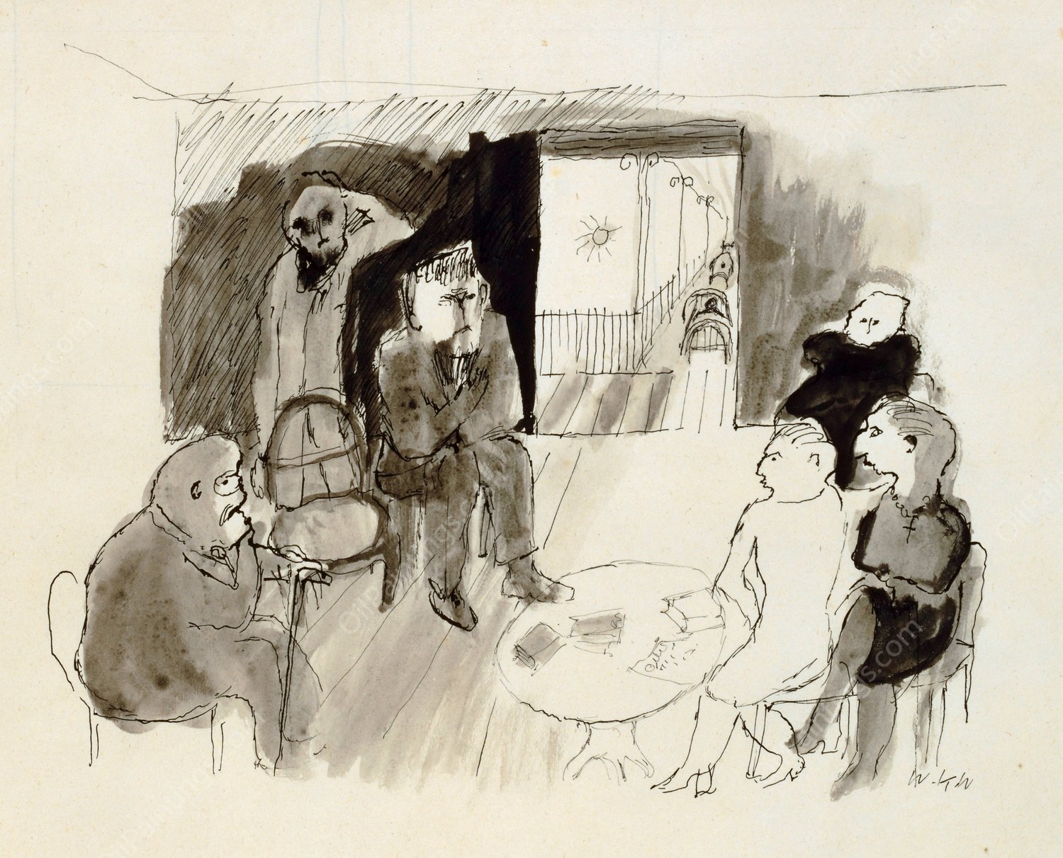 Sanatorium  by Walter Kurt Wiemken - Hand-Painted Oil Painting Reproduction