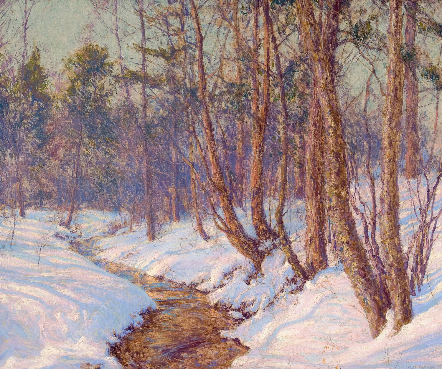 Upland Stream, Mohawk Valley  by Walter Launt Palmer - Hand-Painted Oil Painting Reproduction