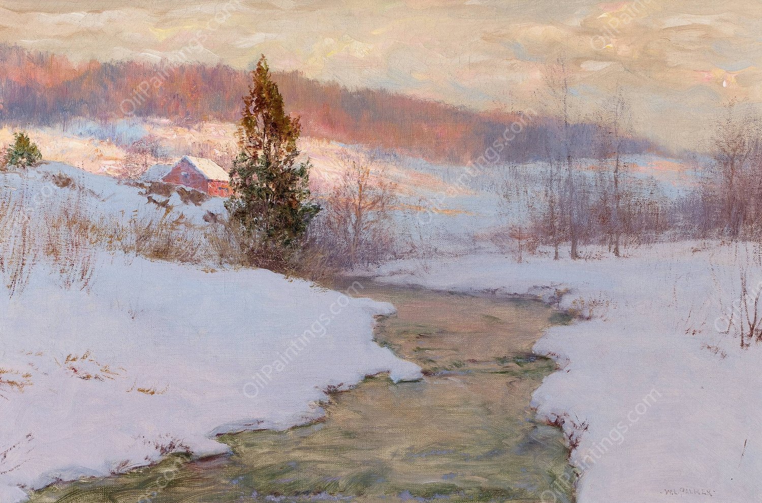 Upland Stream  by Walter Launt Palmer - Hand-Painted Oil Painting Reproduction