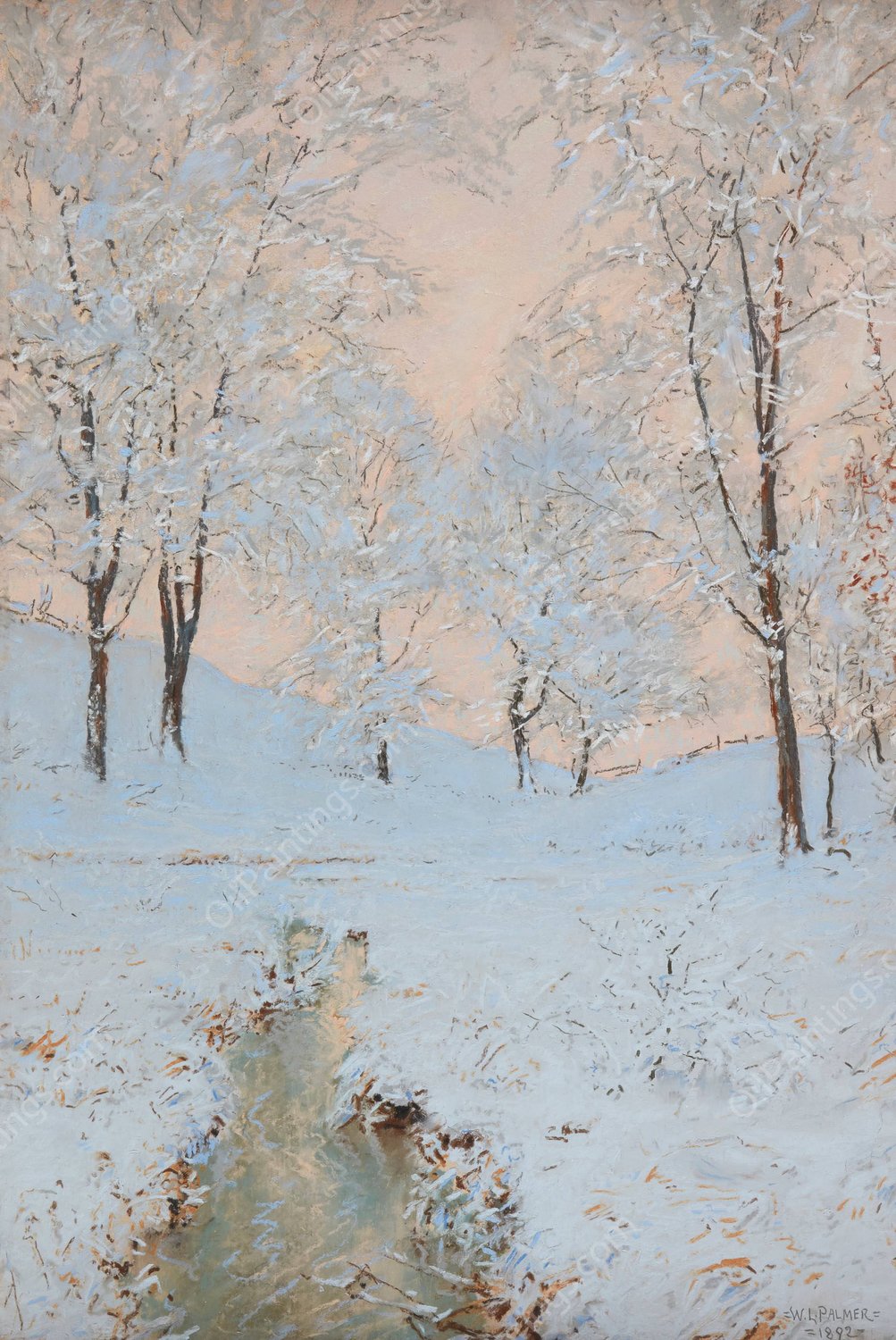 Winter Glow  by Walter Launt Palmer - Hand-Painted Oil Painting Reproduction