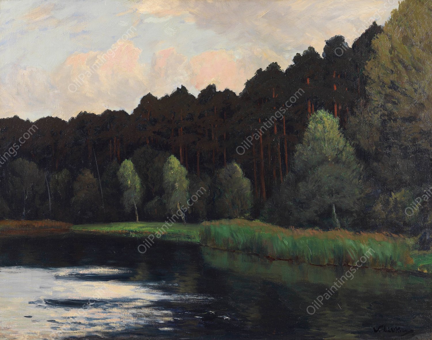 Grunewaldsee  by Walter Leistikow - Hand-Painted Oil Painting Reproduction