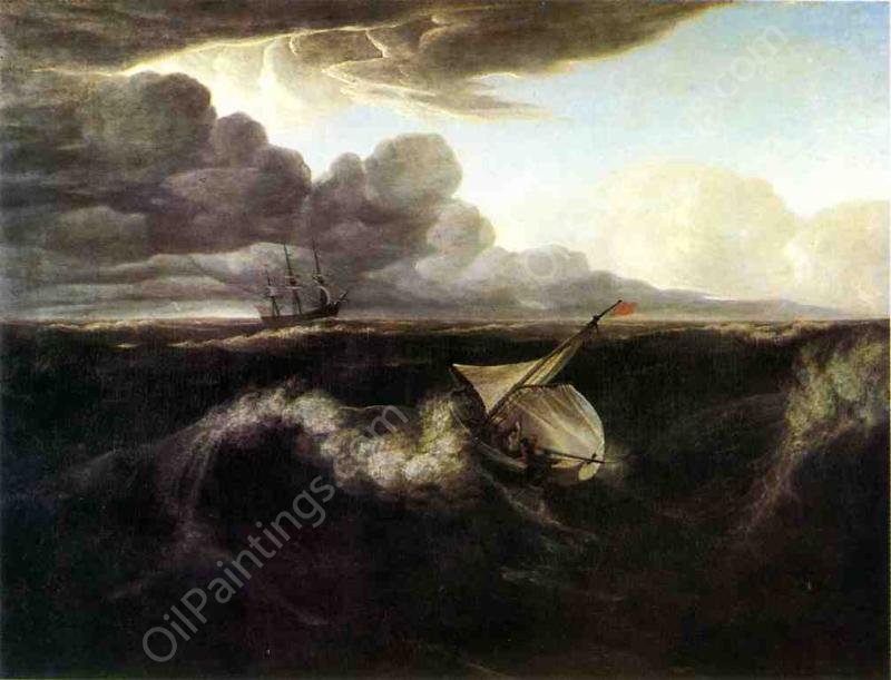 The Rising of a Thunderstorm at Sea by Washington Allston - Hand-Painted Oil Painting Reproduction