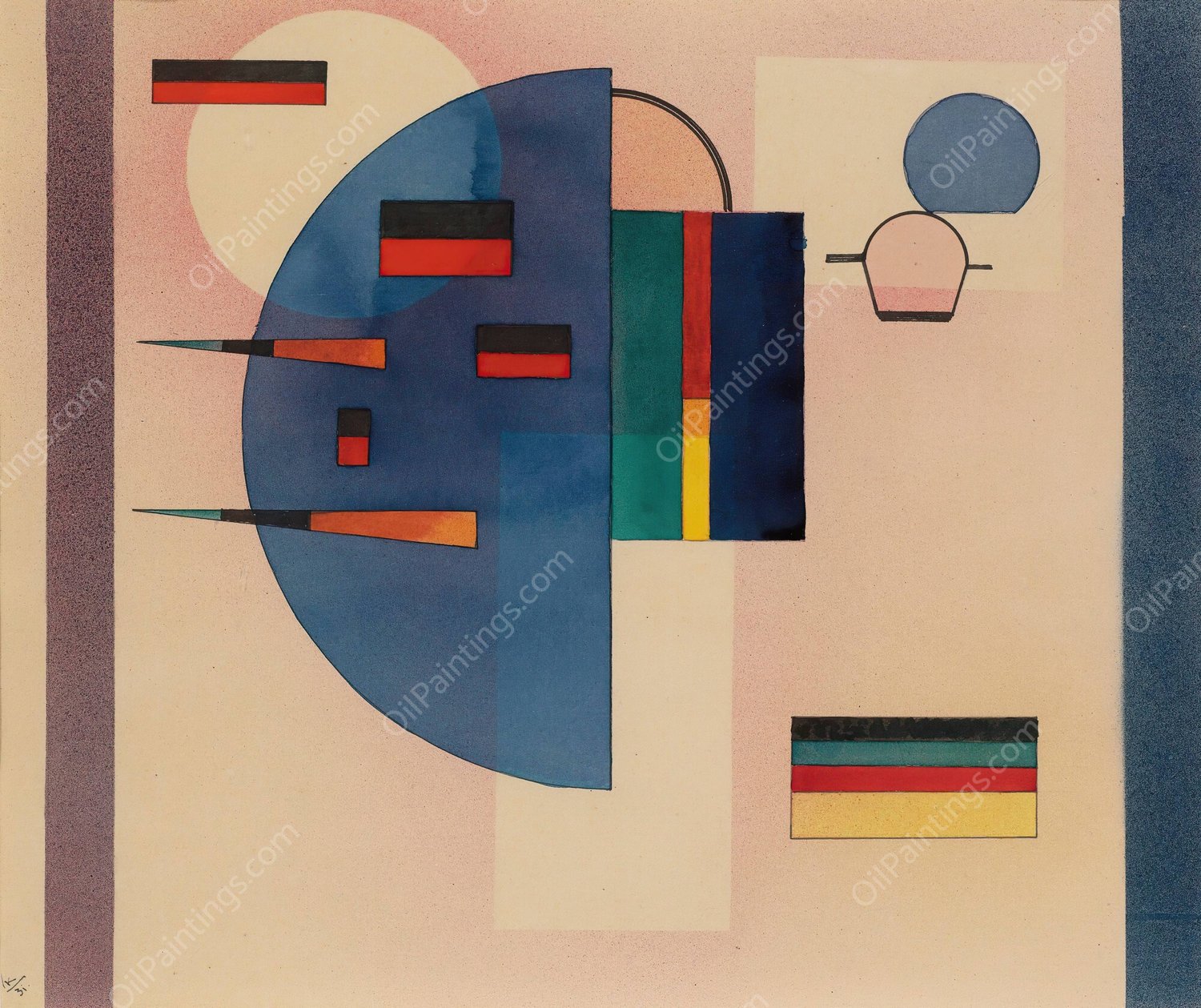 Beruhigt  by Wassily Kandinsky - Hand-Painted Oil Painting Reproduction