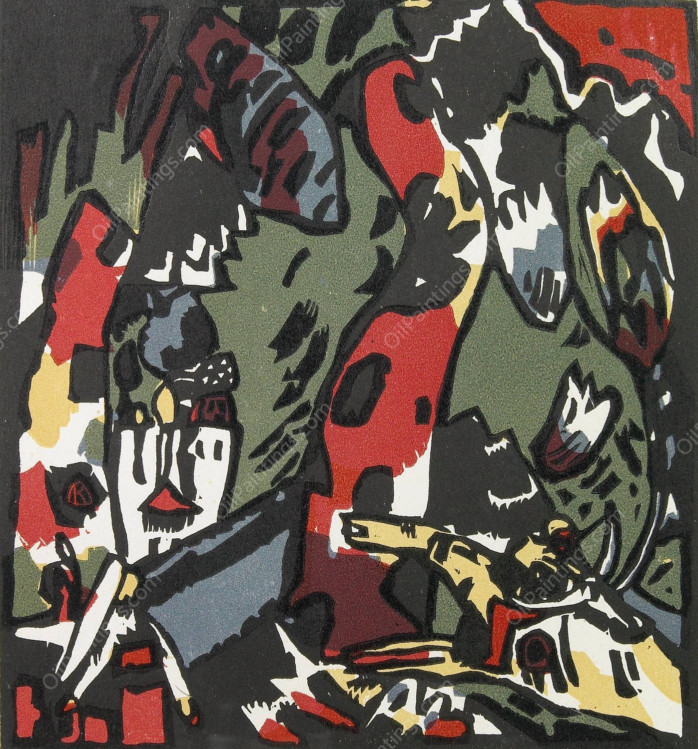 Bogenschutze  by Wassily Kandinsky - Hand-Painted Oil Painting Reproduction