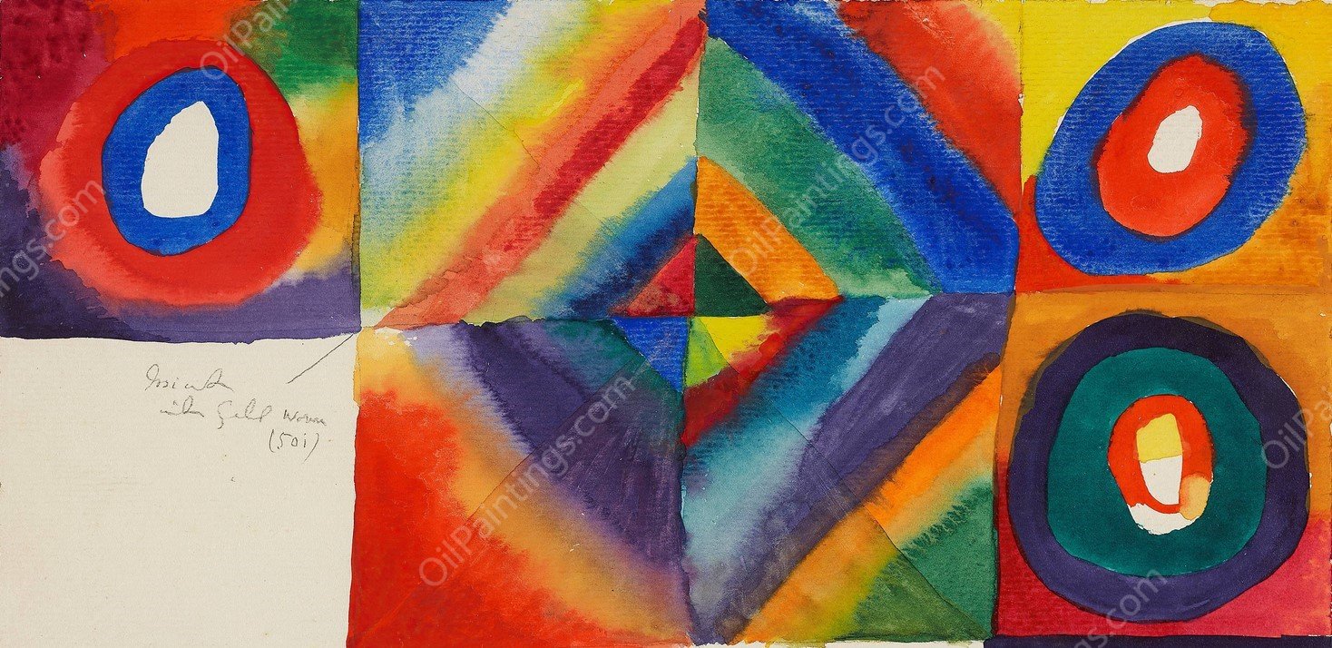 Color studies with information on painting technique  by Wassily Kandinsky - Hand-Painted Oil Painting Reproduction