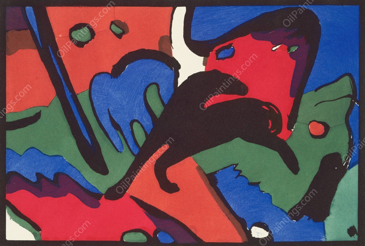 Der Blaue Reiter  by Wassily Kandinsky - Hand-Painted Oil Painting Reproduction