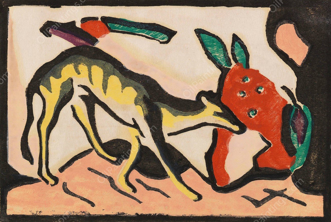 Der Blaue Reiter  by Wassily Kandinsky - Hand-Painted Oil Painting Reproduction