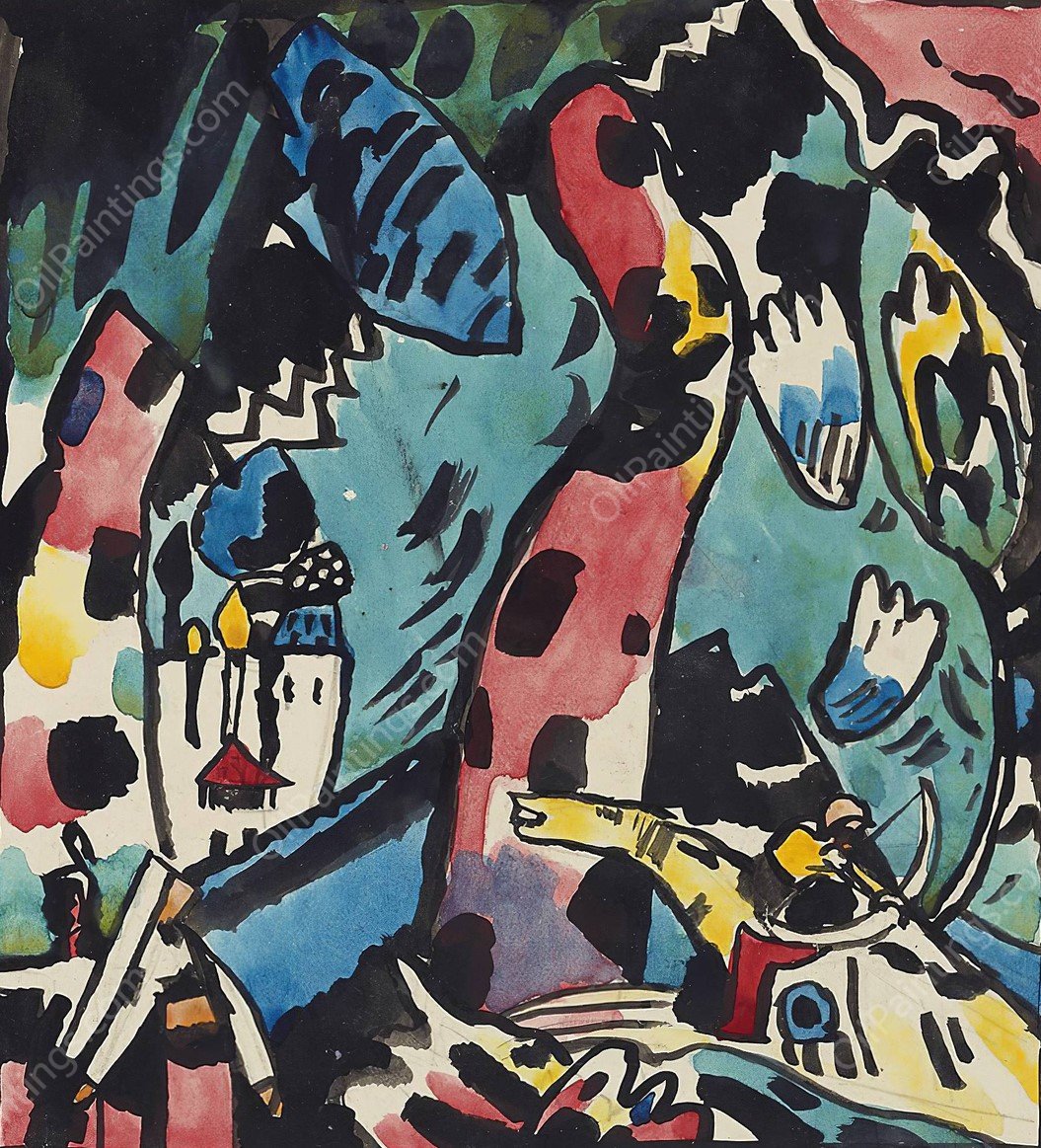 Design for the color woodcut 'Archer' by Wassily Kandinsky - Hand-Painted Oil Painting Reproduction